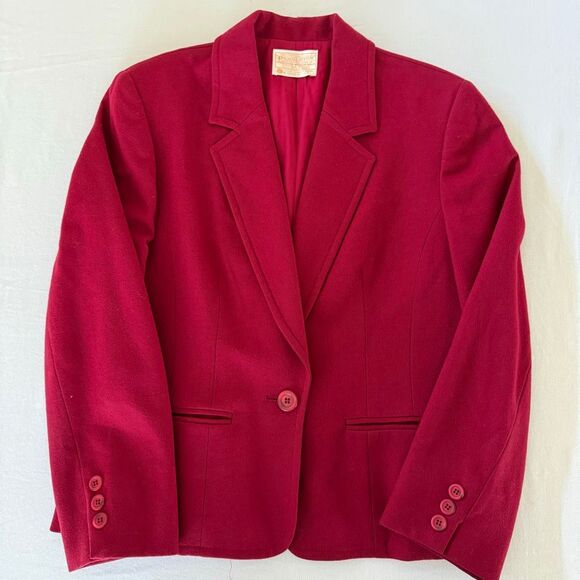 Pendleton Vintage Classic Wool Blazer | Garnet Red | One Button | Fully Lined | - Picture 5 of 15